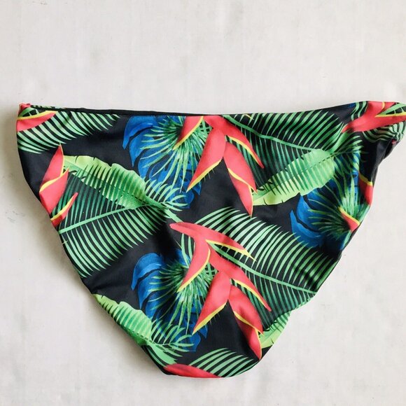 Caceline Two Piece Beaded Bathing Suit Tropical Bikini Peplum‎ Top Size Large - Picture 5 of 9